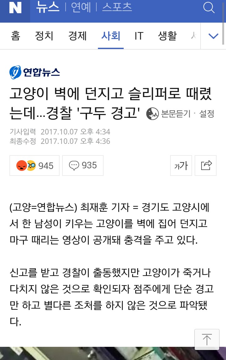 네이버 뉴스 제보 pc방 주인 고양이 상습학대 제보