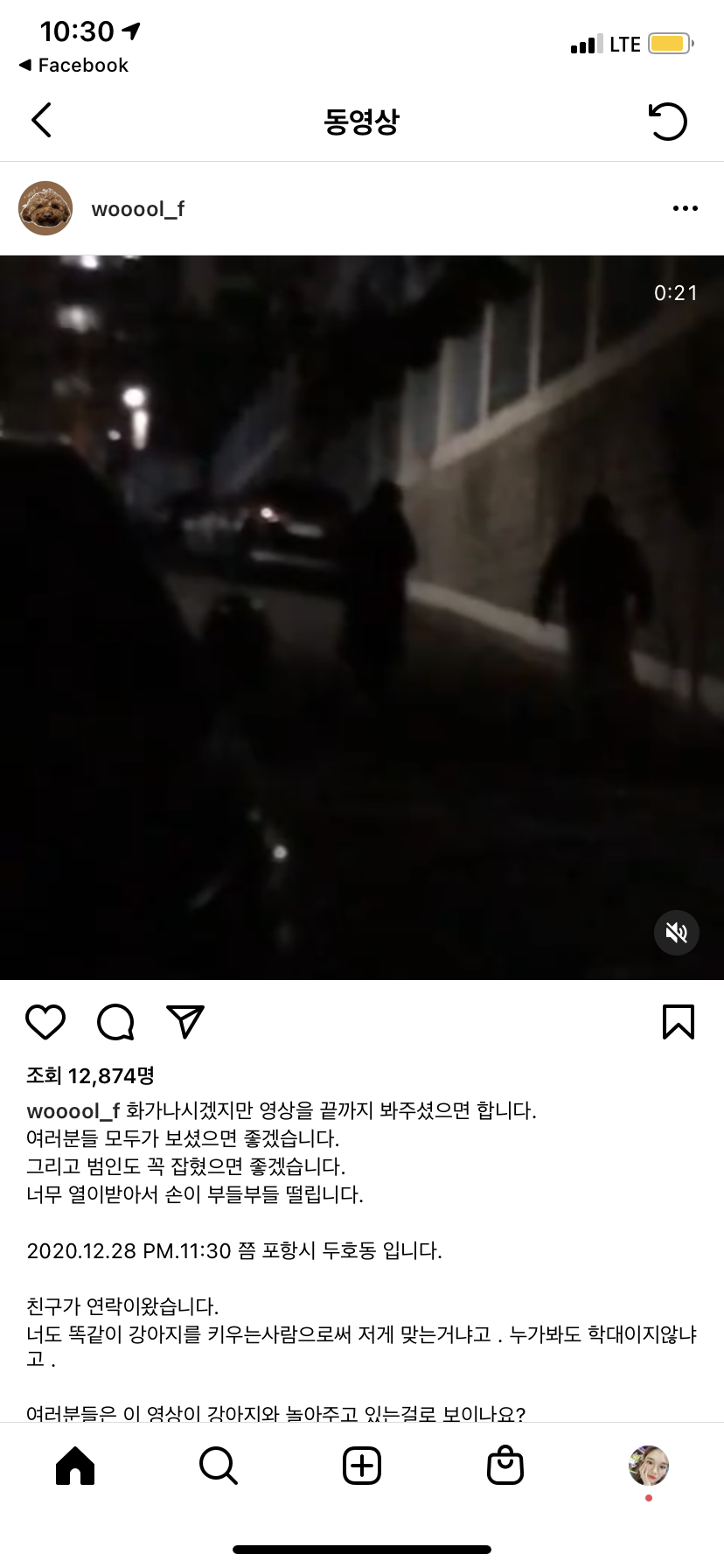 경북 포항시 강아지를 목줄하고 풍차 돌리듯 학대하였습니다.