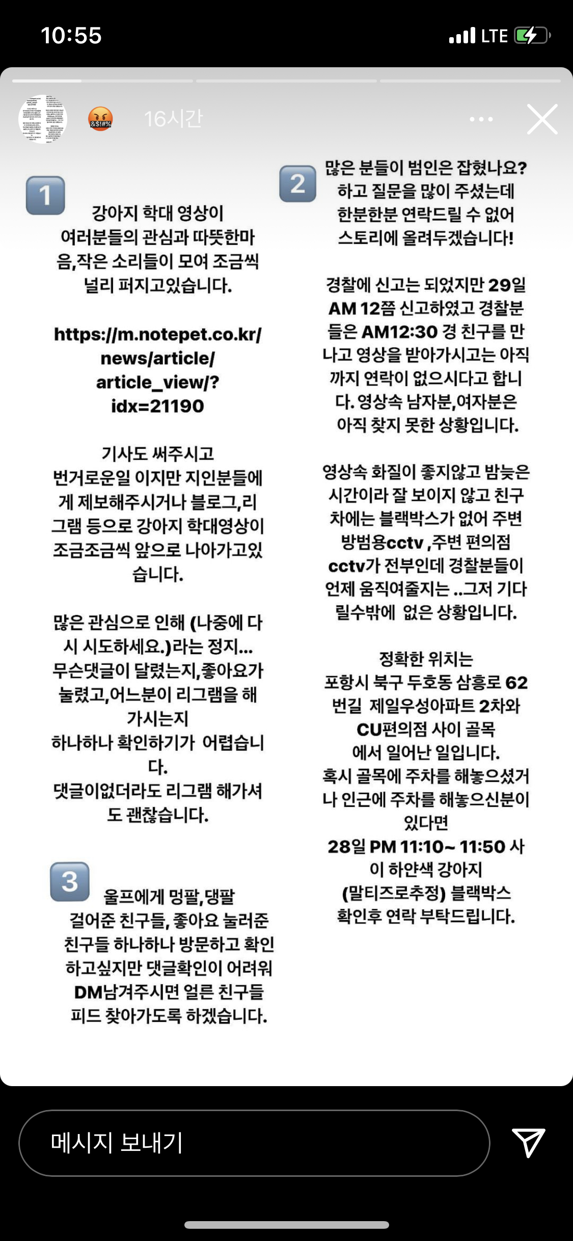 반려견을 풍차돌리듯 공중에 돌리며 바닥에팽겨침