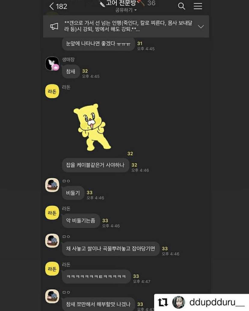 고양이 학대, 살묘 행위를 즐기며 오픈채팅방에 공유