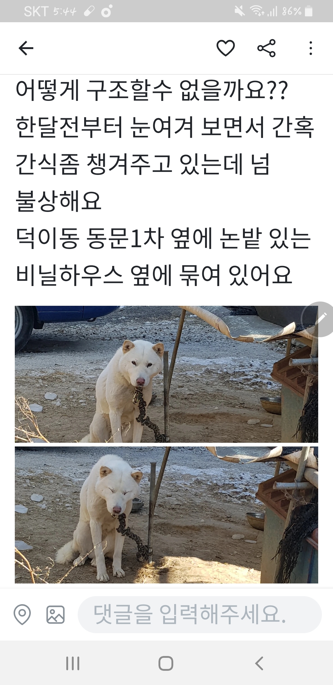 당근커뮤니티에 한시간전 올라온 내용