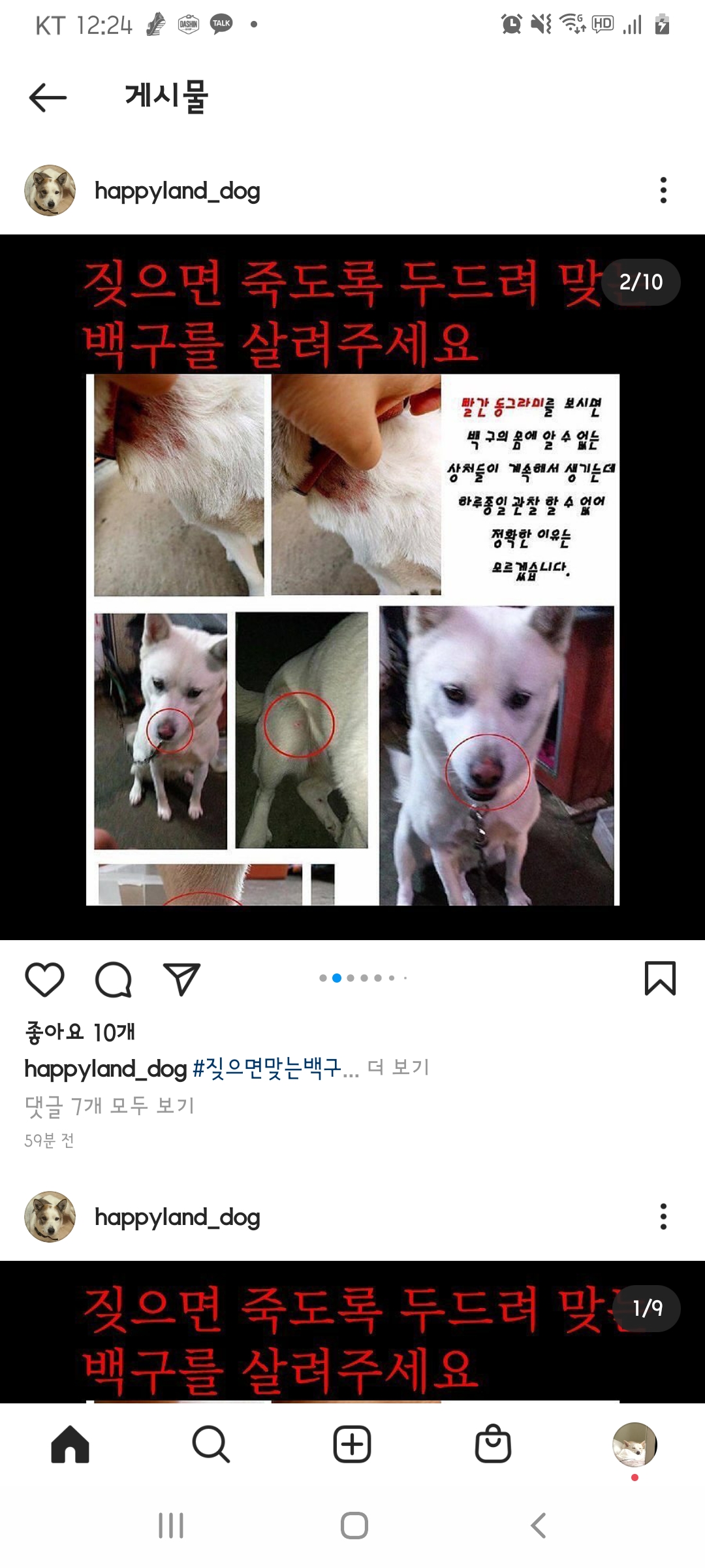 짖으면 방에 가둬두고 맞고 학대 당하는 백구를 제발 구해주세요