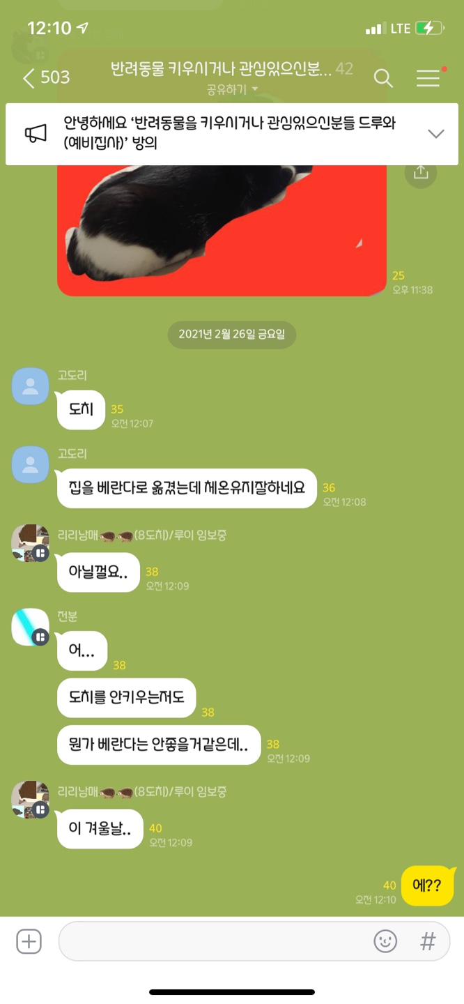 추운 날씨에 베란다 방치 및 학대