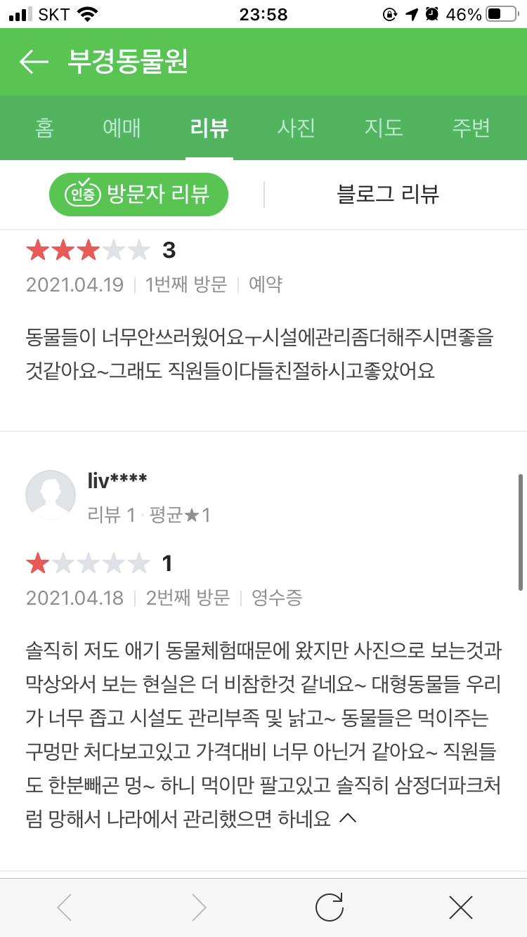 경남 김해시에 위치한 동물원의 열악한 사육환경