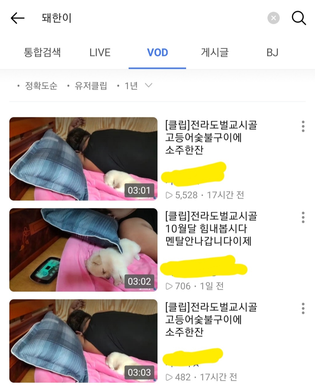 아프리카TV BJ 돼한이 새끼강아지 압사(학대신고)