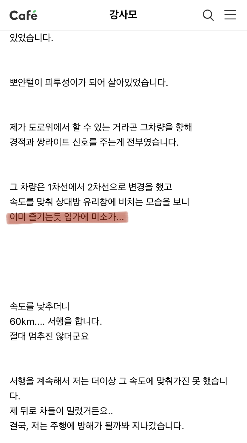 부산가는 중앙고속도로 살아있는 채로 차에 매달린 강아지
