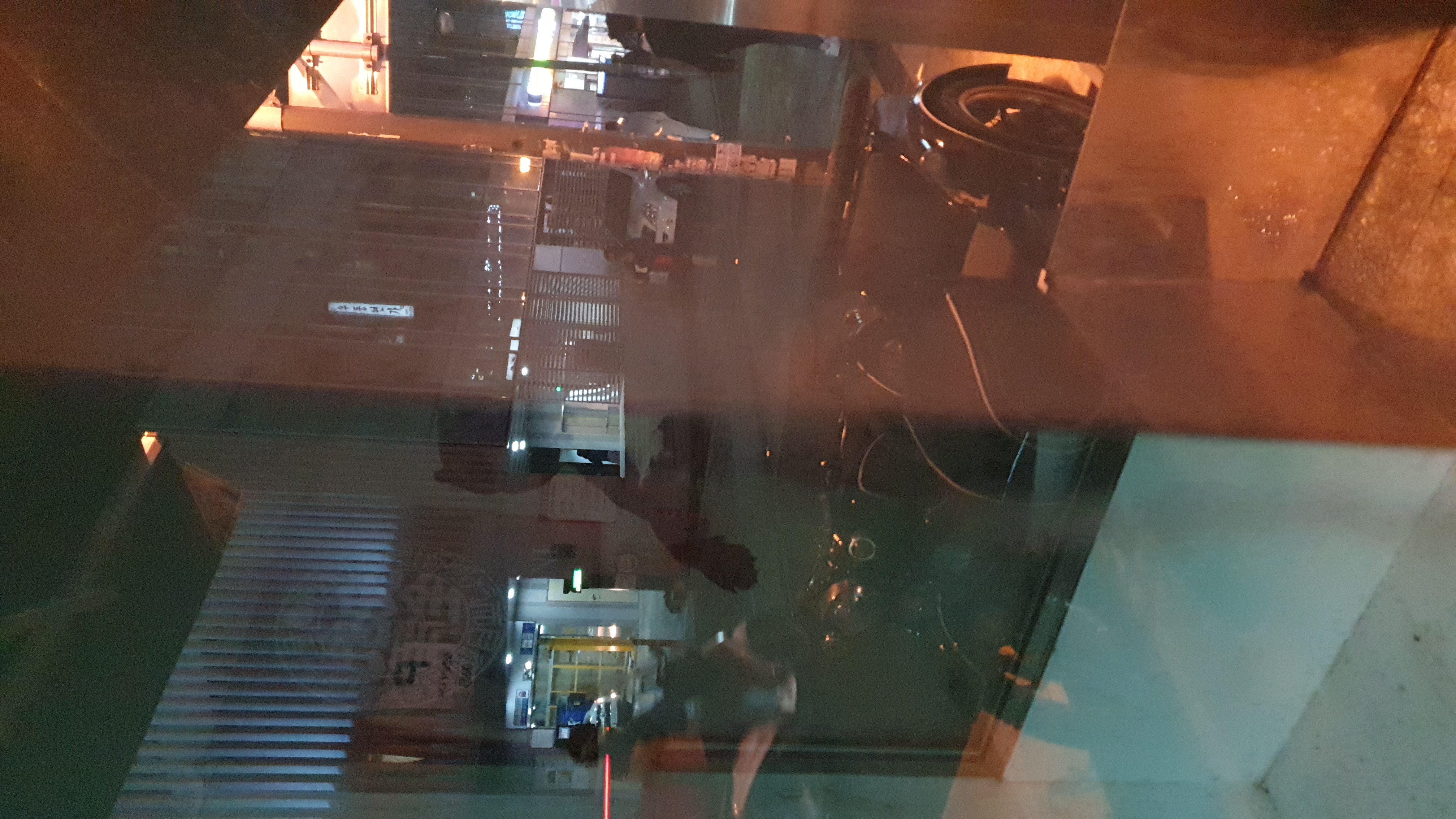 옷 가게 내에 큰 검은 개 2마리가 방치되어 있습니다