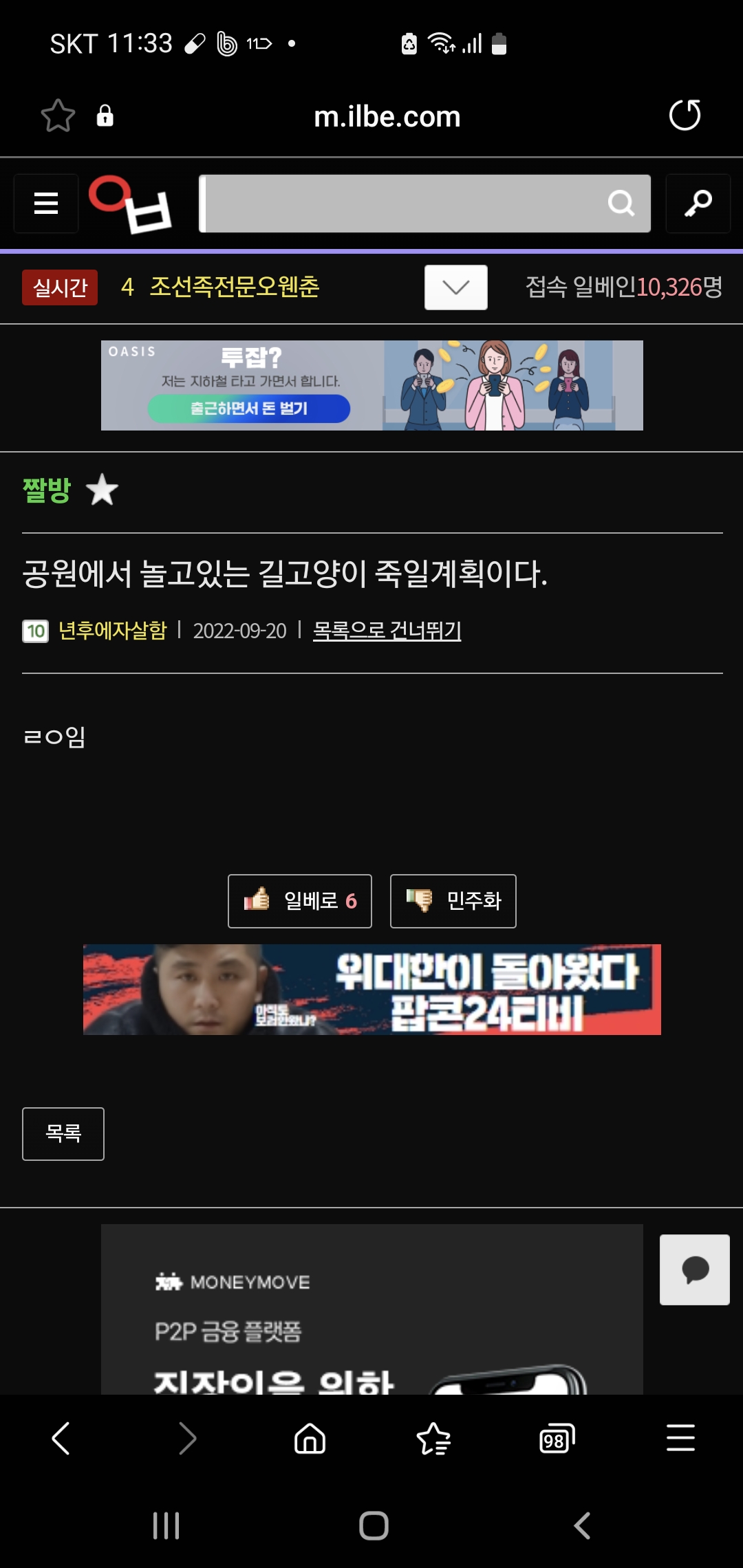 길고양이 살해 한다고합니다.