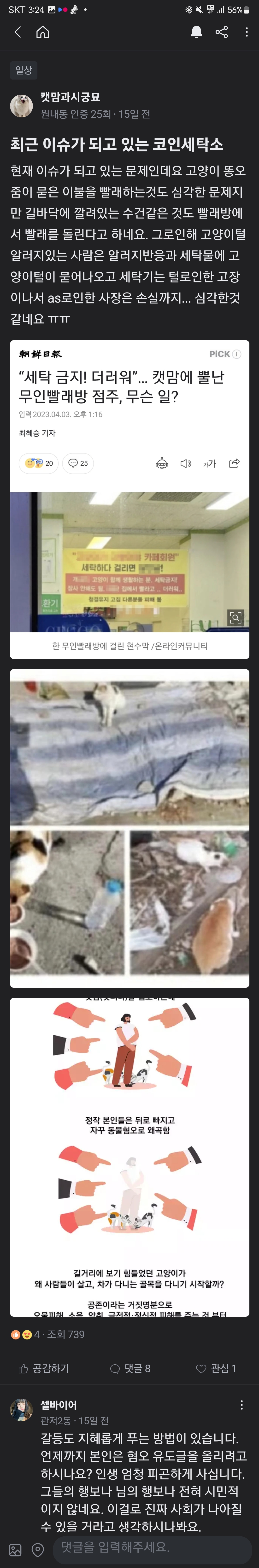 당근마켓에 지속적으로 길냥이를 없애려는 글을 올립니다.