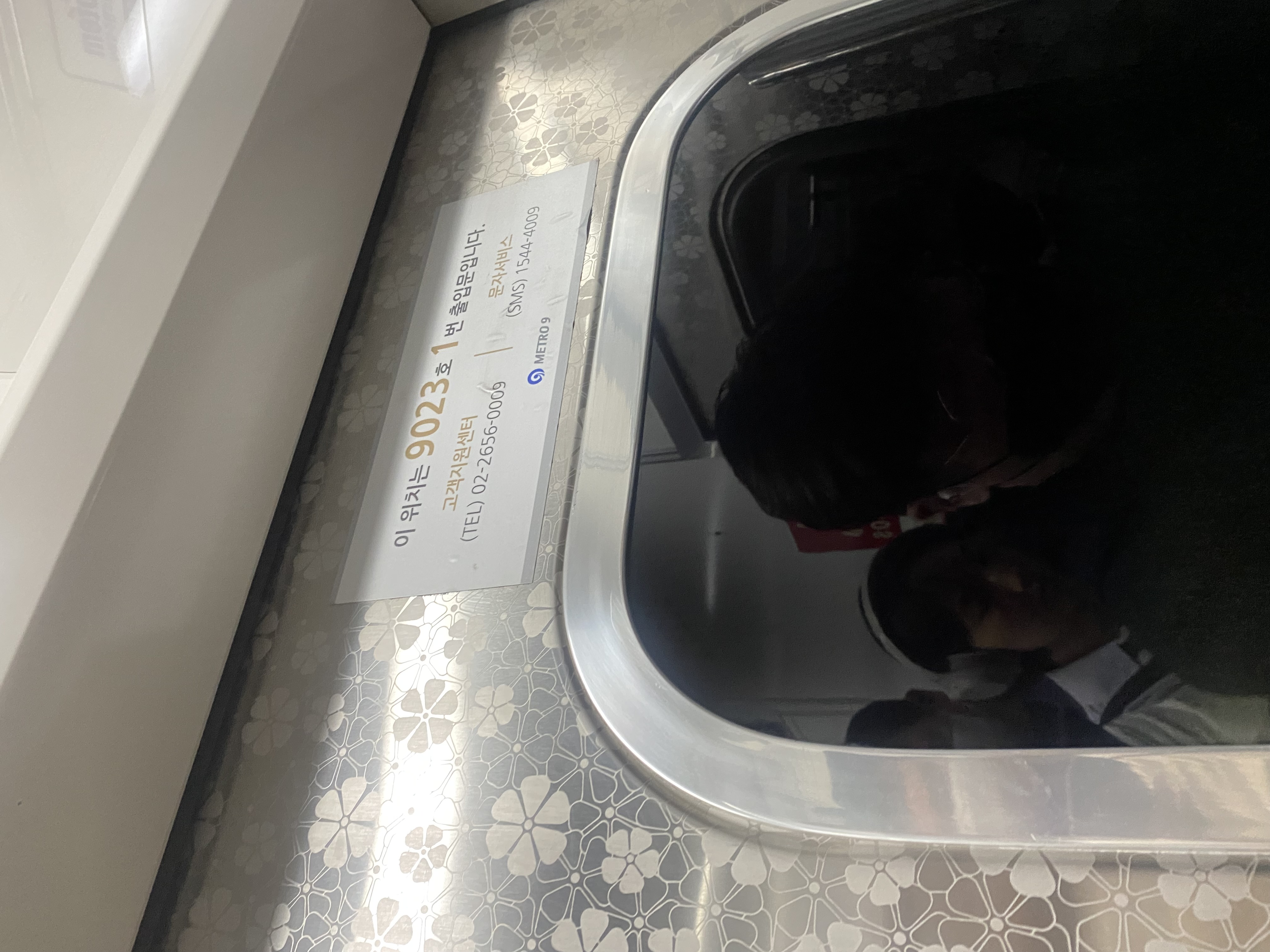 잉꼬 앵무새를 팔에 올려 지하철타는남자 