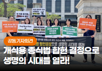 [공동기자회견] 개식용 종식법 합헌 결정으로 생명의 시대를 열라!
